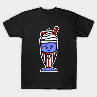 Cute Blueberry Shake in a Soda Jerk (Clerk) Uniform for Dessert Lovers - Blueberry Milkshake T-Shirt